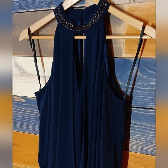 Laundry by Shelli Segal Romper Jumpsuit 6 navy blue - Picture 6 of 9